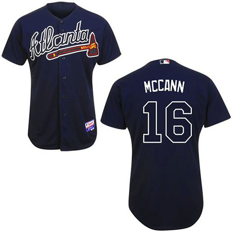 Atlanta Braves #16 Brian McCann Blue Alternate Jersey