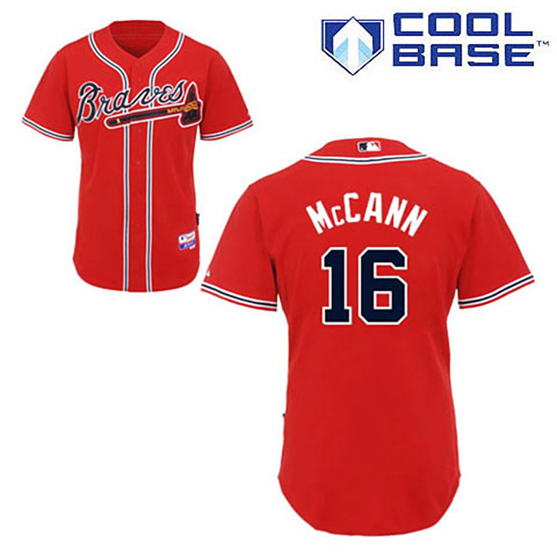 Atlanta Braves #16 Brian McCann Cool Base Red Jersey