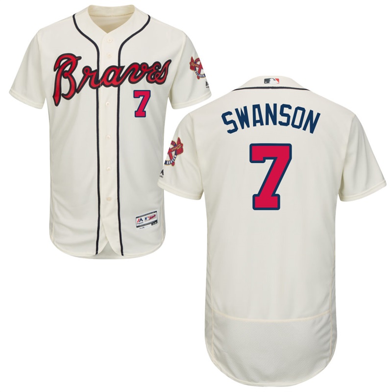 Atlanta Braves Dansby Swanson #7 Scream Alternate Flex Base Jersey