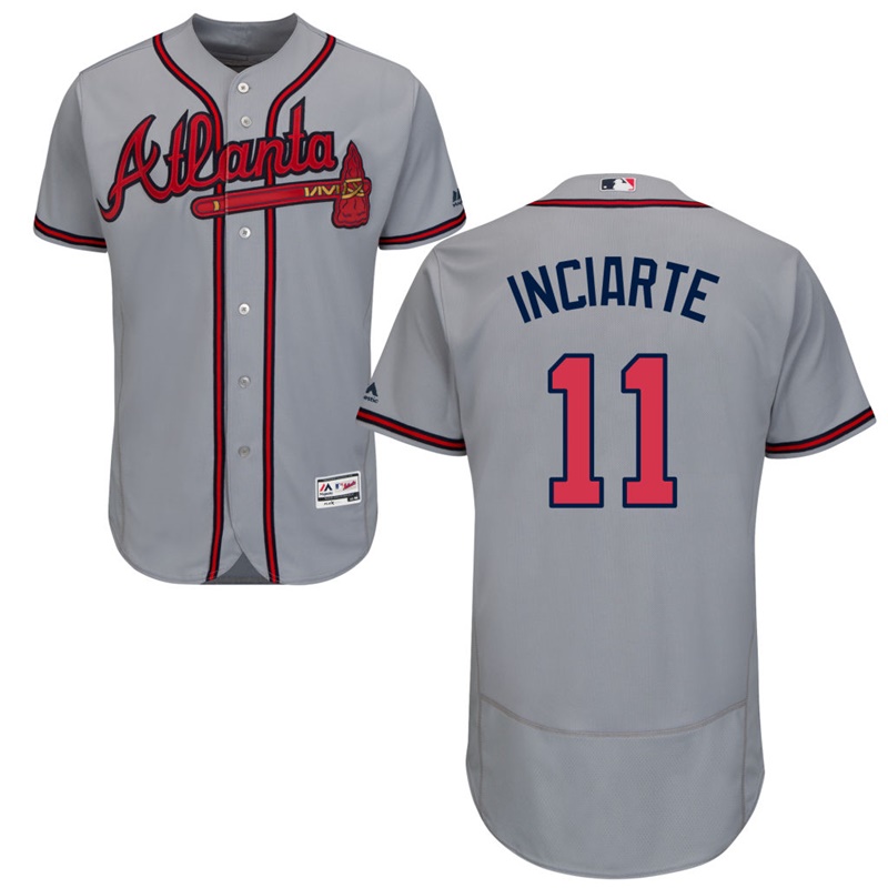 Atlanta Braves Ender Inciarte #11 Official Gray Authentic Collection Flex Base Jersey