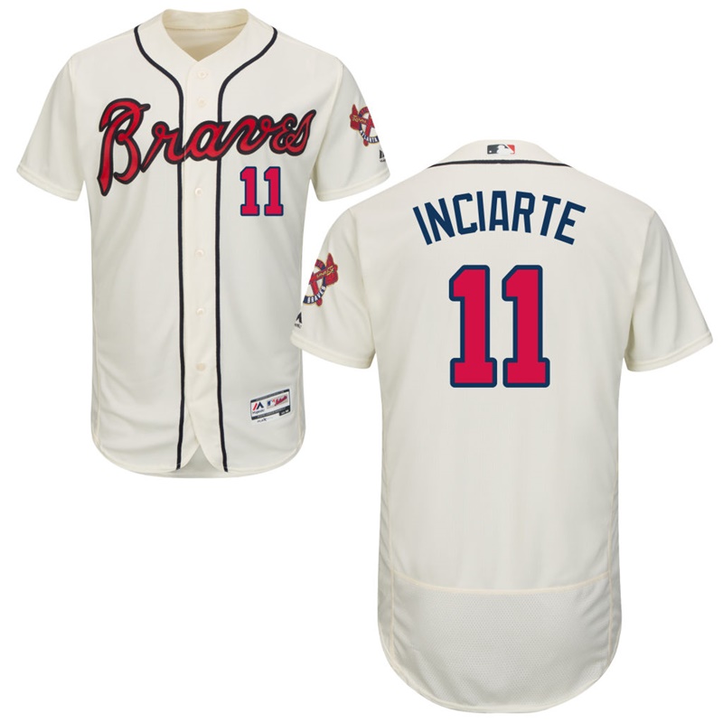 Atlanta Braves Ender Inciarte #11 Official Ivory Authentic Collection Flex Base Jersey