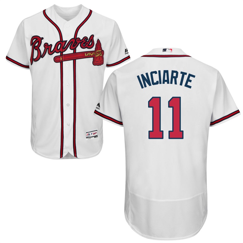 Atlanta Braves Ender Inciarte #11 Official White Authentic Collection Flex Base Jersey