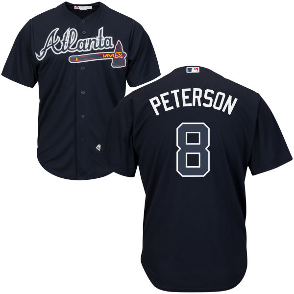 Atlanta Braves Jace Peterson #8 Majestic Navy Authentic Cool base Jersey