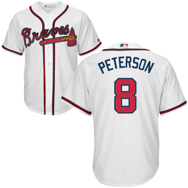 Atlanta Braves Jace Peterson #8 Majestic White Authentic Cool base Jersey