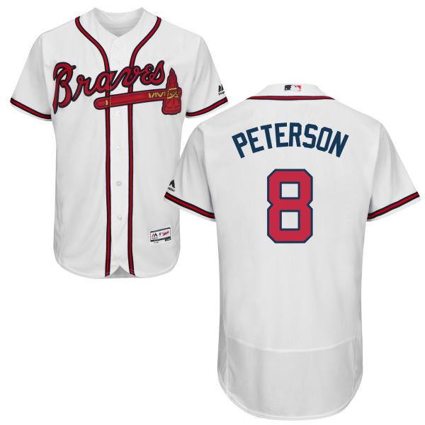 Atlanta Braves Jace Peterson #8 Majestic White Authentic Collection Flexbase Jersey