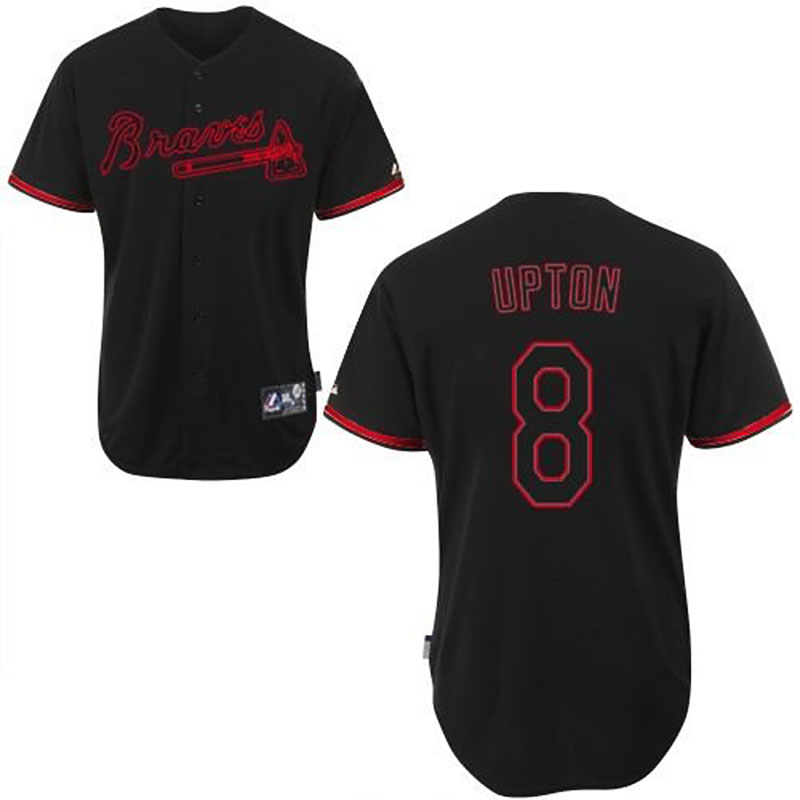 Atlanta Braves #8 Justin Upton Black Fashion Jersey