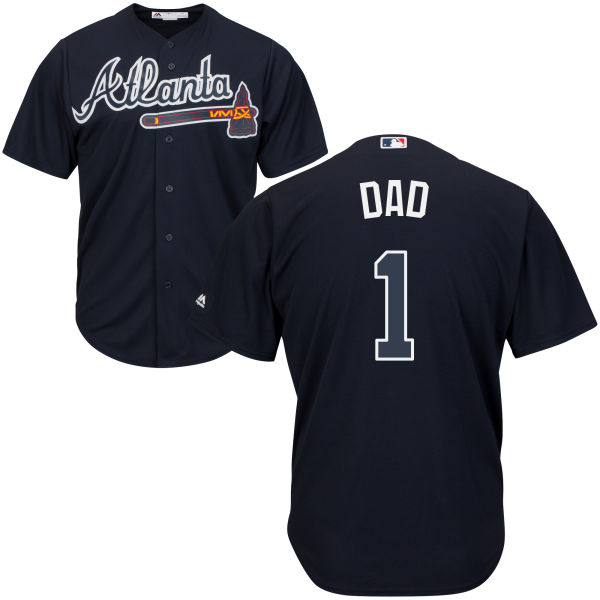 Atlanta Braves Majestic Navy Father's Day Gift Authentic Jersey