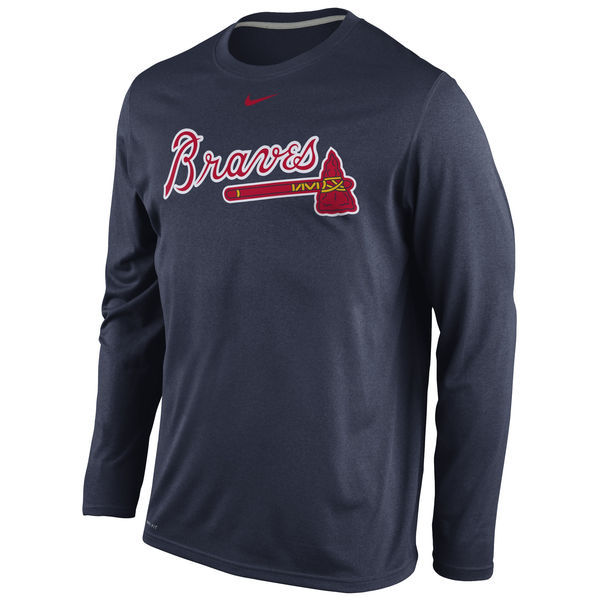 Atlanta Braves Navy Legend Wordmark Authentic Collection Team Property Long Sleeve T-Shirt