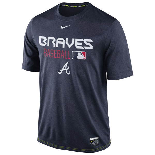 Atlanta Braves Navy Wordmark Issue Performance T-Shirt