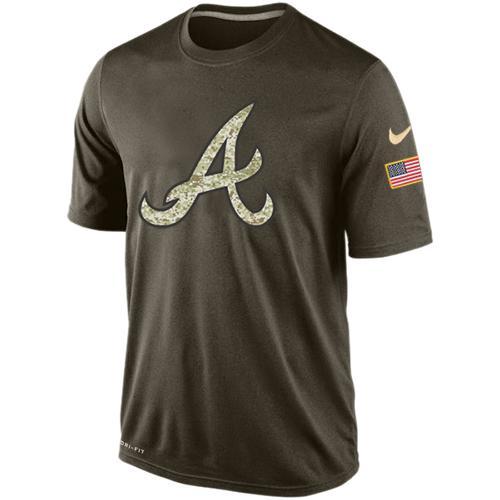 Atlanta Braves Olive Camo Team Logo Baseball T-Shirt