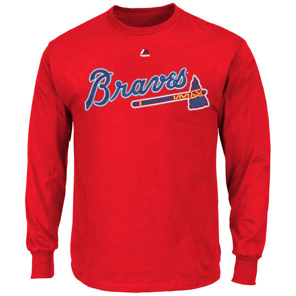 Atlanta Braves Red Wordmark Team Property Long Sleeve T-Shirt