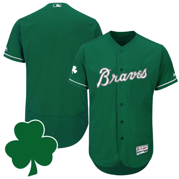 Atlanta Braves St. Patricks Day Green Celtic Flexbase Authentic Collection Jersey