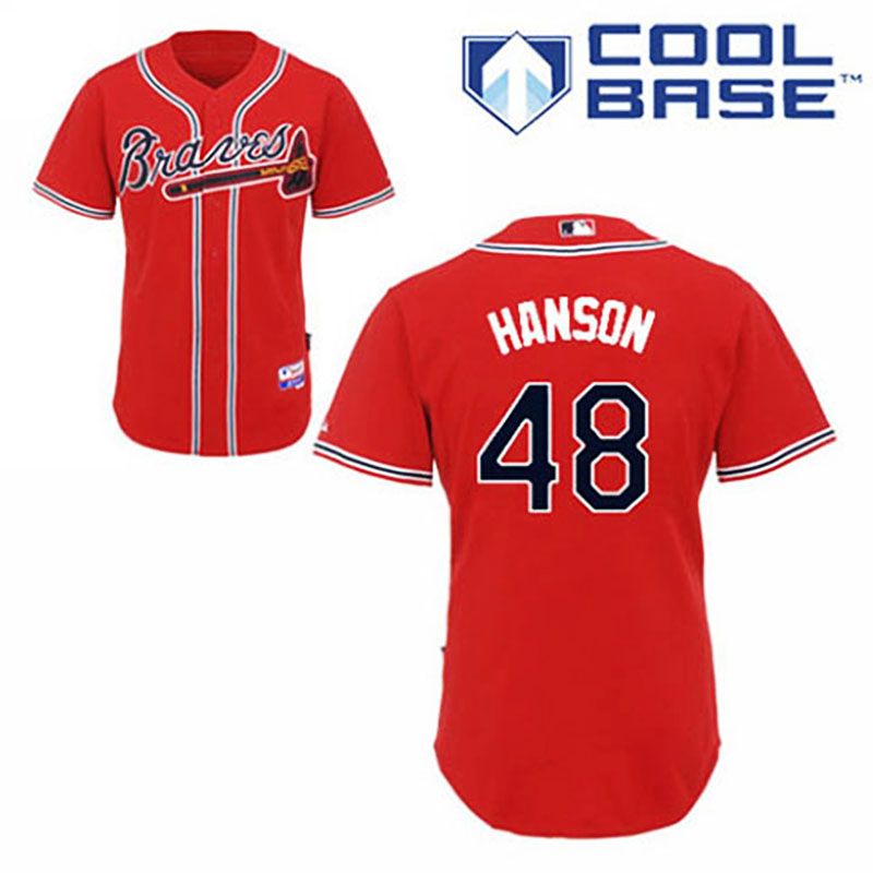 Atlanta Braves #48 Tommy Hanson Cool Base Red Jersey