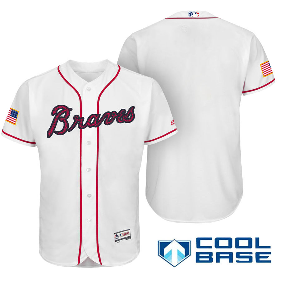 Atlanta Braves Majestic White 2016 Independence Day Stars & Stripes Cool Base Team Jersey