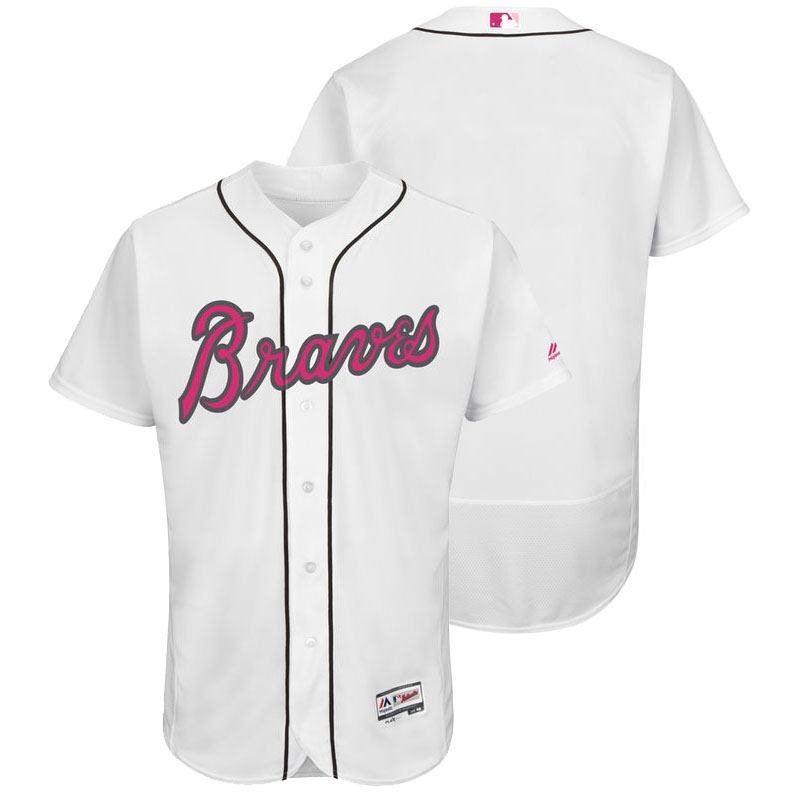 Atlanta Braves White Home 2016 Mother's Day Flex Base Jersey