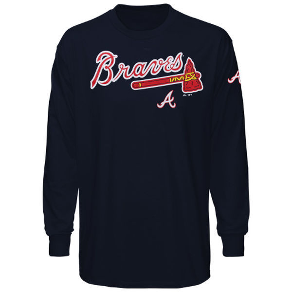 Atlanta Braves Black Wordmark Authentic Collection Team Property Long Sleeve T-Shirt