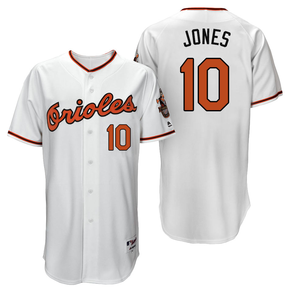 Baltimore Orioles Adam Jones #10 White 1966 Turn Back the Clock Throwback 50th Anniversary Jersey