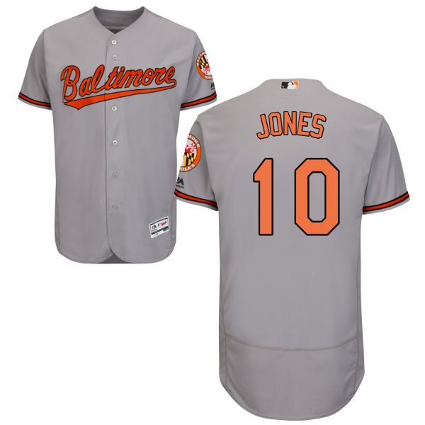 Baltimore Orioles #10 Adam Jones Gray Flexbase Authentic Collection Jersey