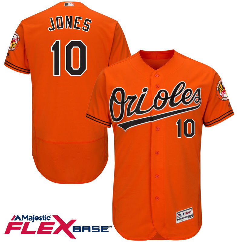 Baltimore Orioles Adam Jones #10 Orange Authentic Collection Flexbase Jersey