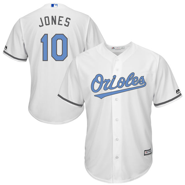 Baltimore Orioles #10 Adam Jones Majestic White Fashion 2016 Father's Day Cool Base Jersey