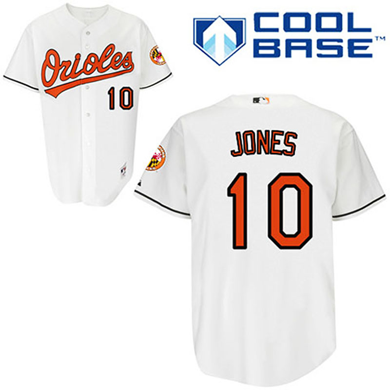 Baltimore Orioles #10 Adam Jones White Home Jersey