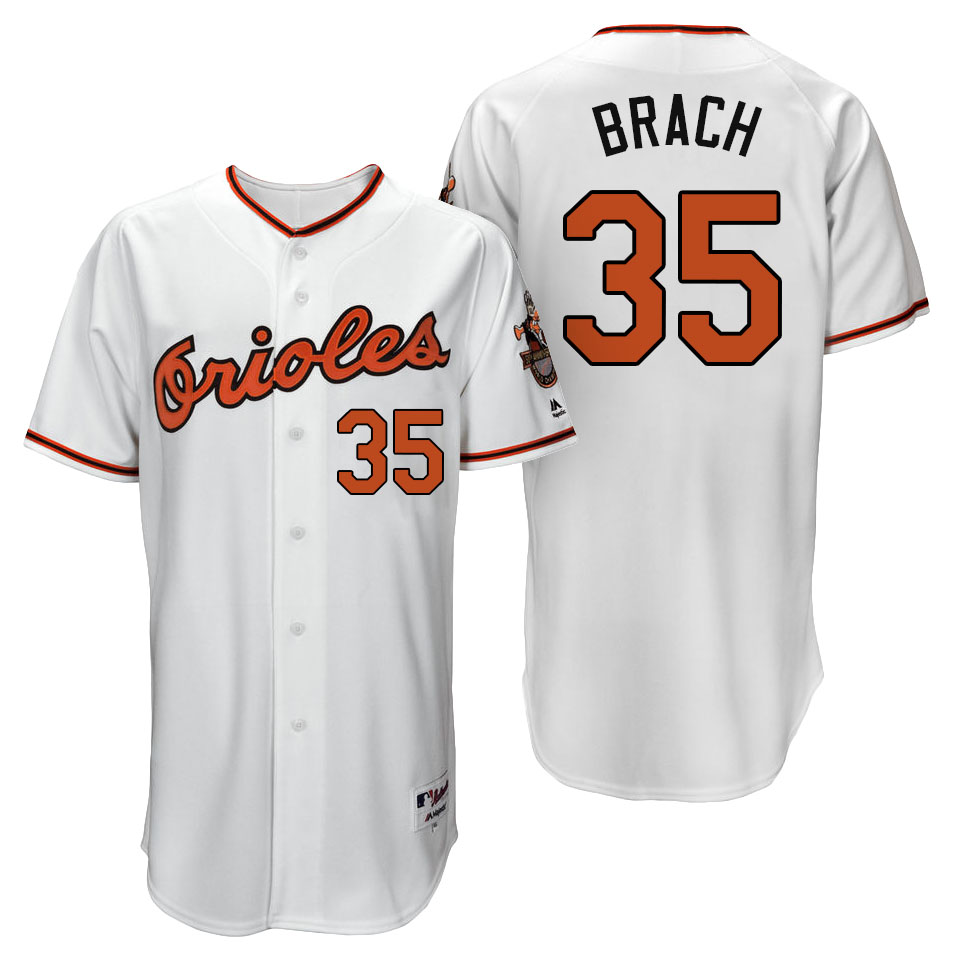 Baltimore Orioles Brad Brach #35 White 1966 Turn Back the Clock Throwback 50th Anniversary Jersey