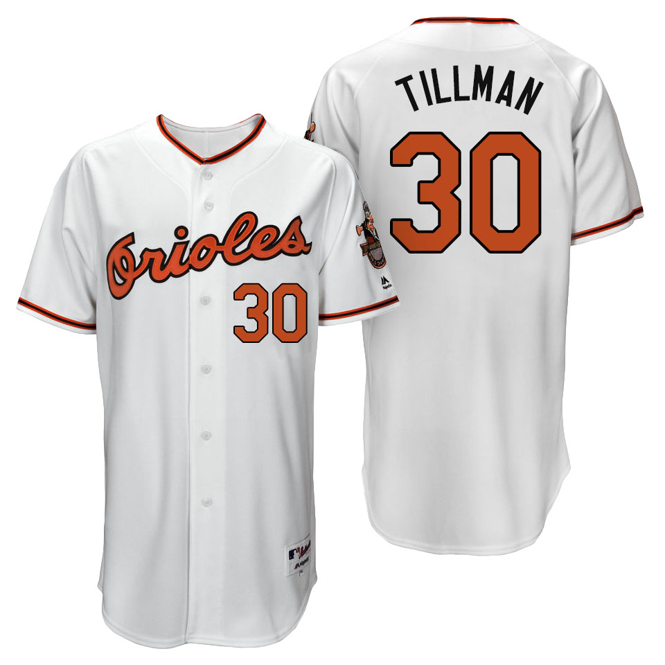 Baltimore Orioles Chris Tillman #30 White 1966 Turn Back the Clock Throwback 50th Anniversary Jersey