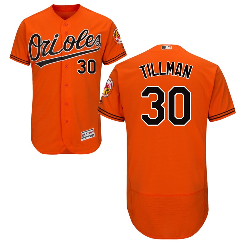 Baltimore Orioles Chris Tillman #30 Alternate Orange Authentic Collection Flex Base Jersey