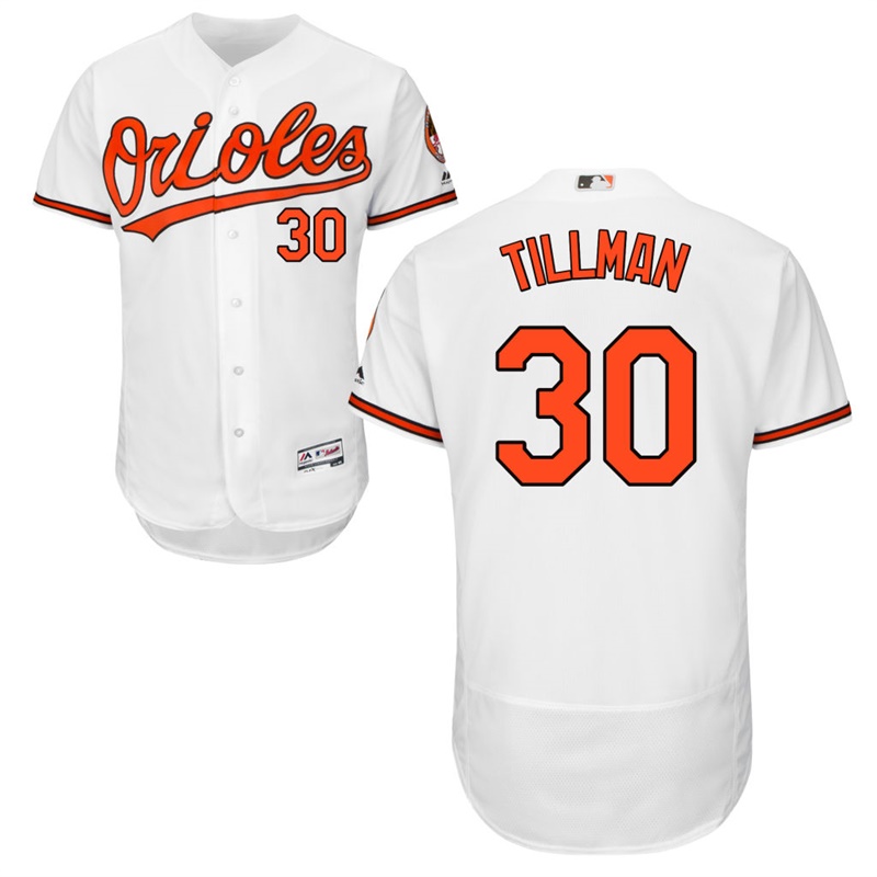 Baltimore Orioles Chris Tillman #30 Home White Authentic Collection Flex Base Jersey