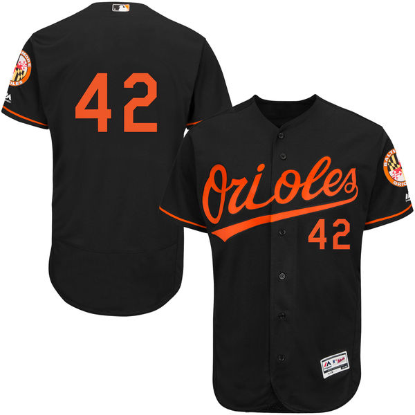 Baltimore Orioles Jackie Robinson #42 Majestic Black Authentic Collection Flexbase Jersey