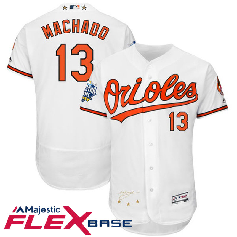 Baltimore Orioles Manny Machado #13 Majestic White 2016 MLB All-Star Game Signature Flex Base Jersey