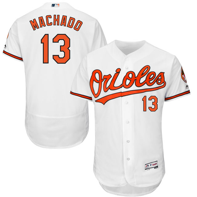 Baltimore Orioles Manny Machado #13 White Flexbase Authentic Collection Player Jersey