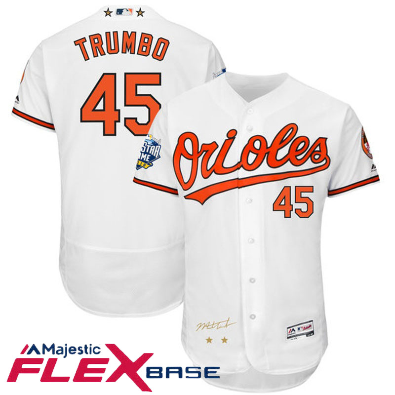 Baltimore Orioles Mark Trumbo #45 Majestic White 2016 MLB All-Star Game Signature Flex Base Jersey