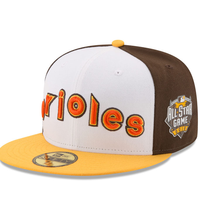 Baltimore Orioles New Era White/Yellow Home Run Derby 2016 All-Star Game Patch Authentic Collection 59FIFTY Fitted Hat