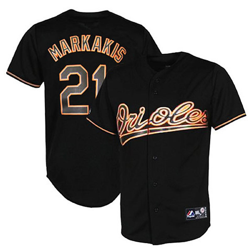 Baltimore Orioles #21 Nick Markakis Black Fashion Jersey