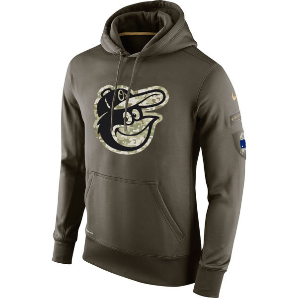 Baltimore Orioles Olive Salute To Service Pullover Hoodie