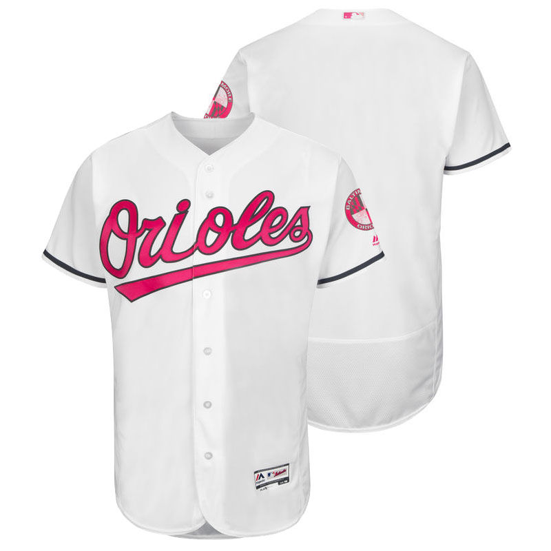 Baltimore Orioles White Home 2016 Mother's Day Flex Base Jersey