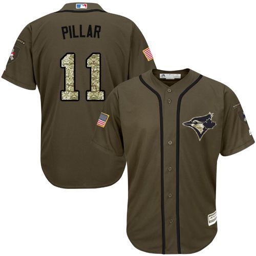 Toronto Blue Jays #11 Kevin Pillar Olive Camo Stitched Baseball Jersey