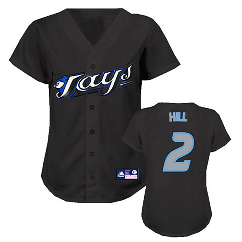 Toronto Blue Jays #2 Aaron Hill Black Women's Fashion Jersey