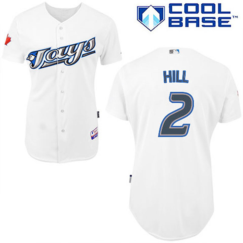 Toronto Blue Jays #2 Aaron Hill White Home Cool Base Jersey