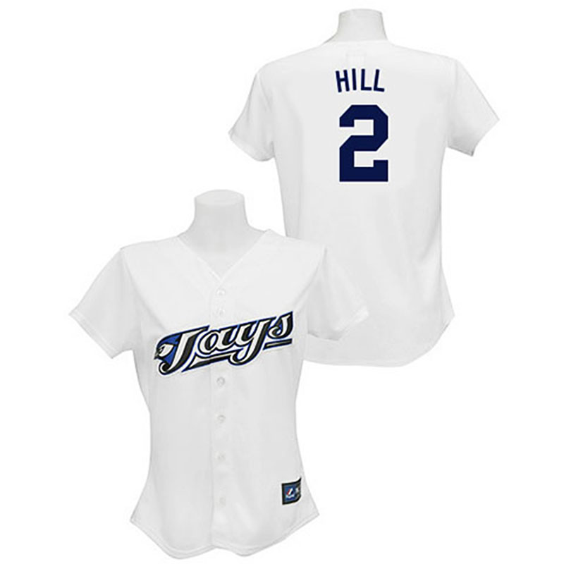 Toronto Blue Jays #2 Aaron Hill White Women's Fashion Jersey