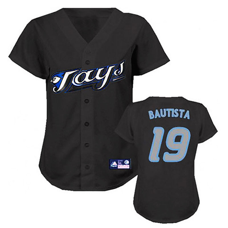 Toronto Blue Jays #19 Jose Bautista Black Women's Fashion Jersey