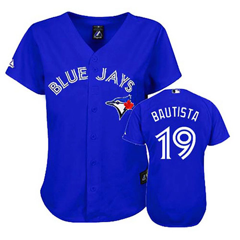 Toronto Blue Jays #19 Jose Bautista Blue Women's Fashion Jersey