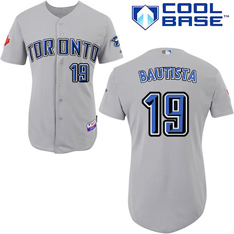 Toronto Blue Jays #19 Jose Bautista Grey Road Cool Base Jersey