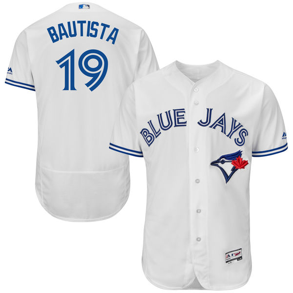 Toronto Blue Jays #19 Jose Bautista Majestic White Flexbase Authentic Collection Player Jersey