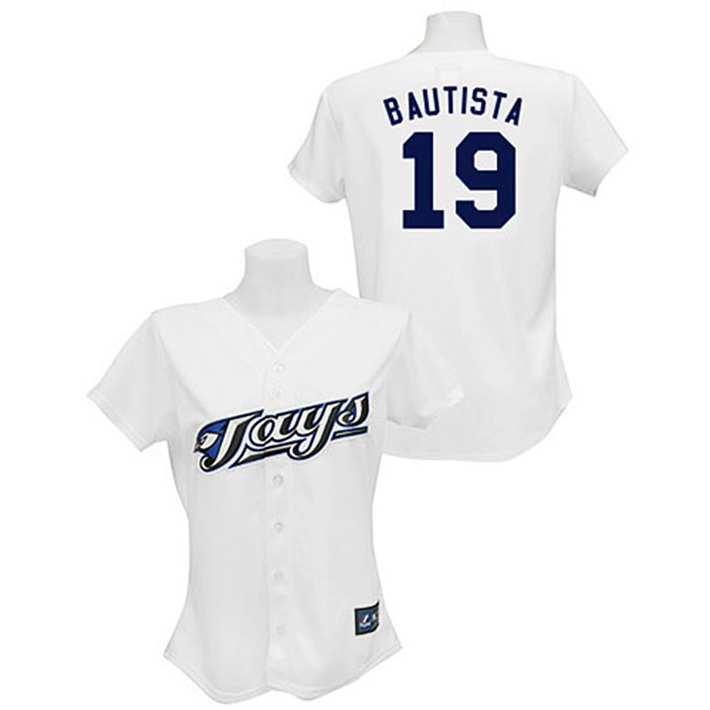 Toronto Blue Jays #19 Jose Bautista White Women's Fashion Jersey