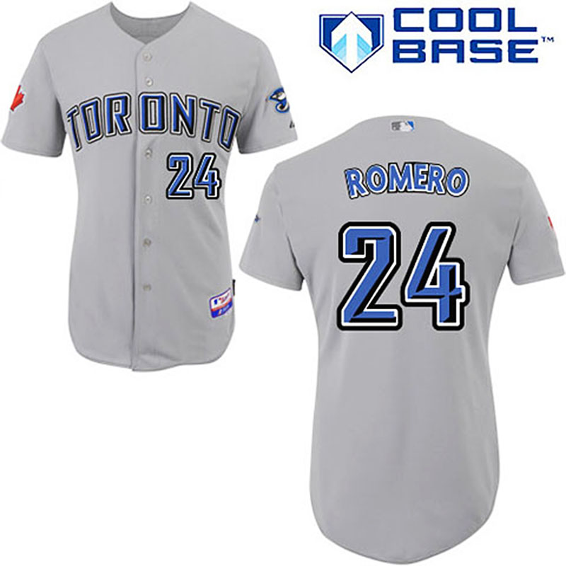 Toronto Blue Jays #24 Ricky Romero Grey Road Cool Base Jersey