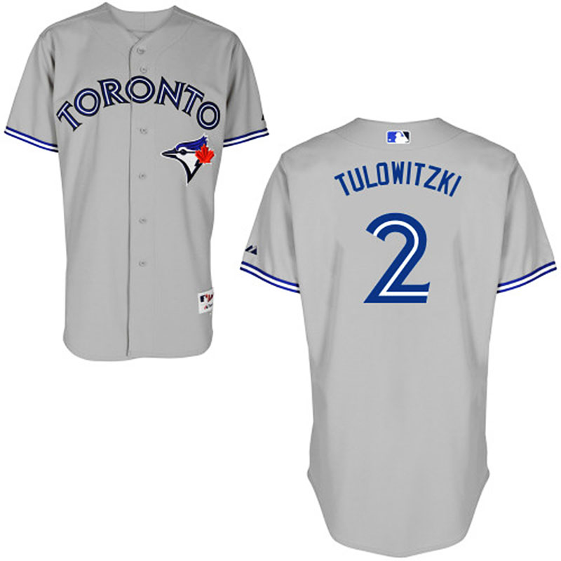 Toronto Blue Jays #2 Troy Tulowitzki Gray Road Authentic Cool Base Jersey