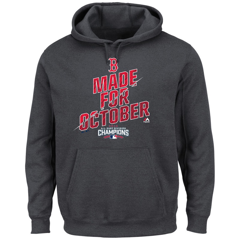 2016 AL East Division Champions Boston Red Sox Charcoal Made for October Locker Room Hoodie