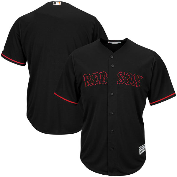 Boston Red Sox Majestic Black Pop Fashion V-Neck Jersey